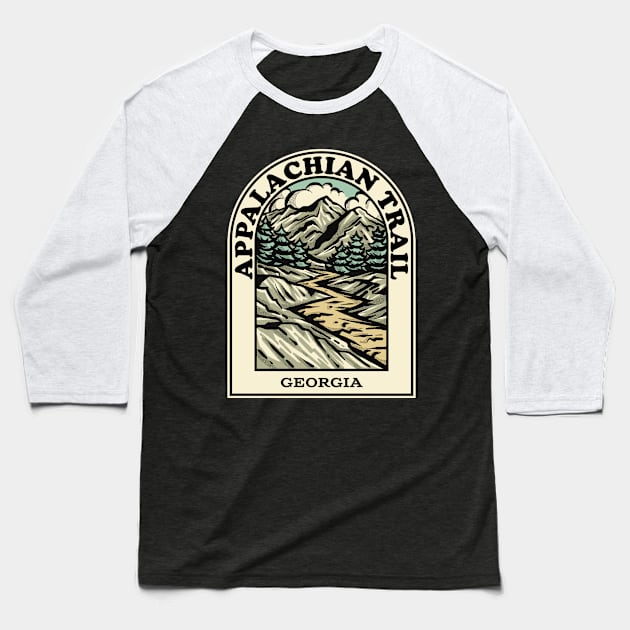 Appalachian Trail Georgia hiking backpacking trail Baseball T-Shirt by HalpinDesign